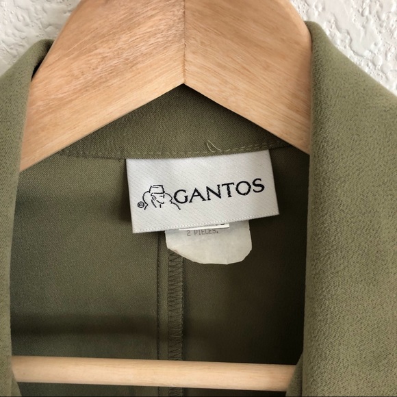 Women’s Vintage Gantos Olive Green Faux Suede Coat - Picture 4 of 6